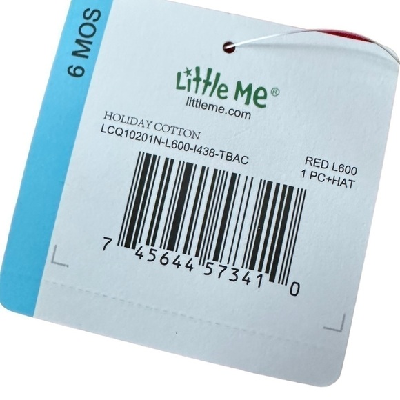 Little Me NEW My First Christmas Embroidered Onesie Size 6 Months - Picture 5 of 8